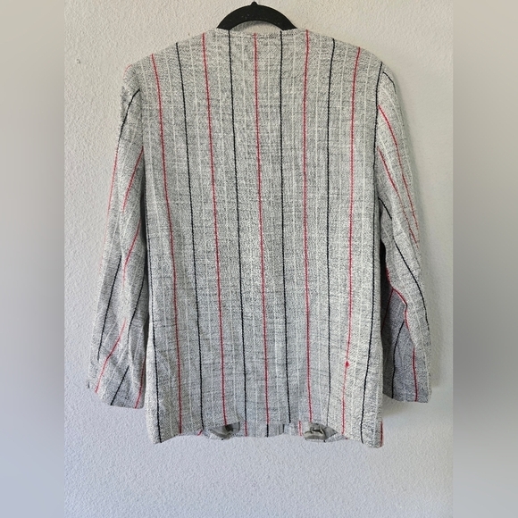 Cos Cob Blazer Jacket Womens Sz 12 Striped Pockets 2buttons Padded Career - Picture 10 of 10